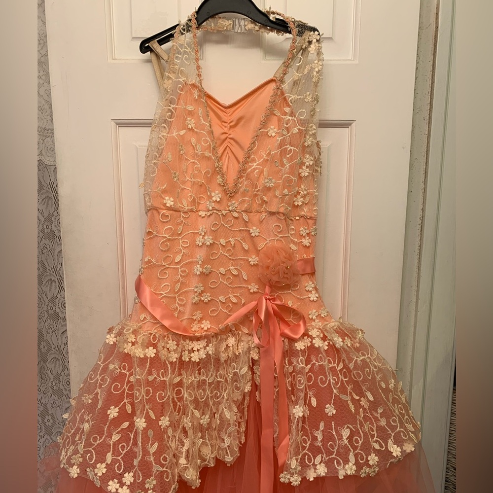 Elegant Peach with Lace overlay XL adult ballet Costume